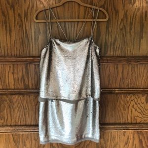 NWT Banana Republic silver sequin dress
